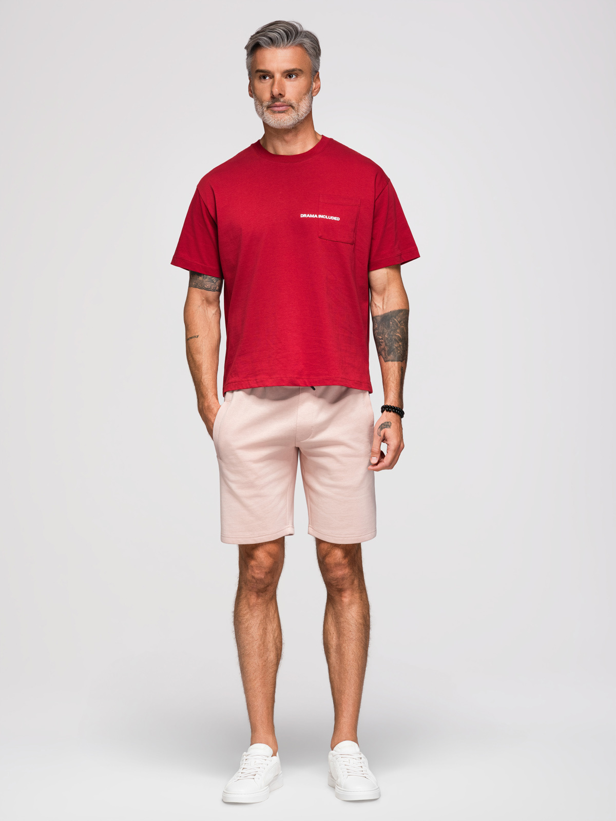 Ombre Clothing meeste kootud lühikesed püksid nööri ja taskutega - Image 23