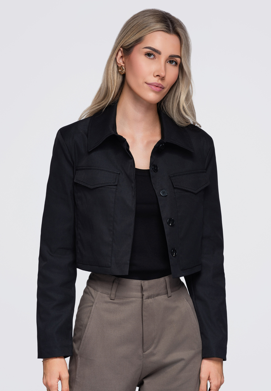 Lühike naiste jakk klapptaskutega Ombre Clothing - Image 1