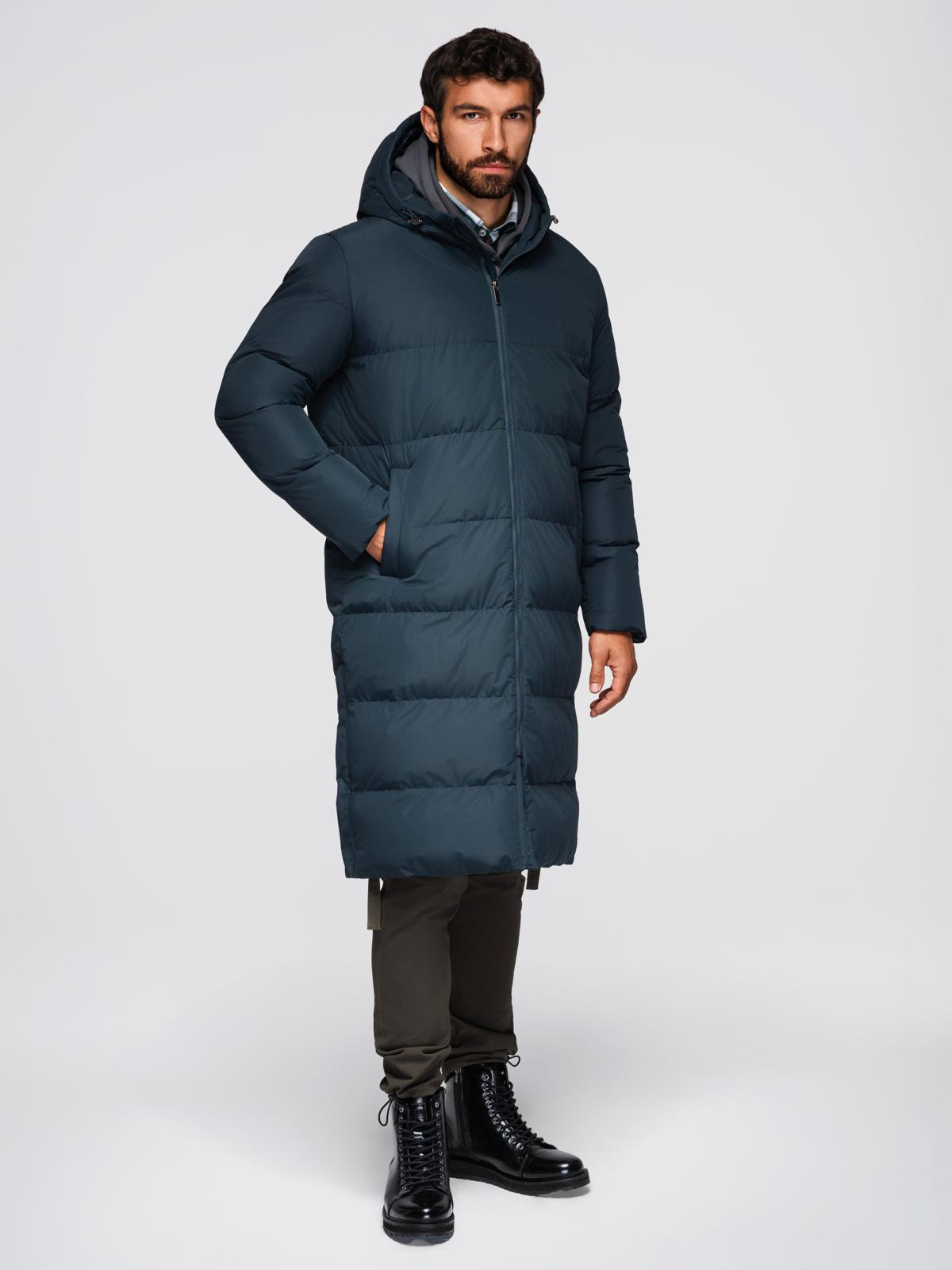 Ombre Clothing meeste pikk tepitud talvejope kapuutsiga - Image 19