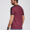 meeste puuvillane kontrastsete vahetükkidega t-särk - maroon v2 s1632 - Thumbnail Image 6