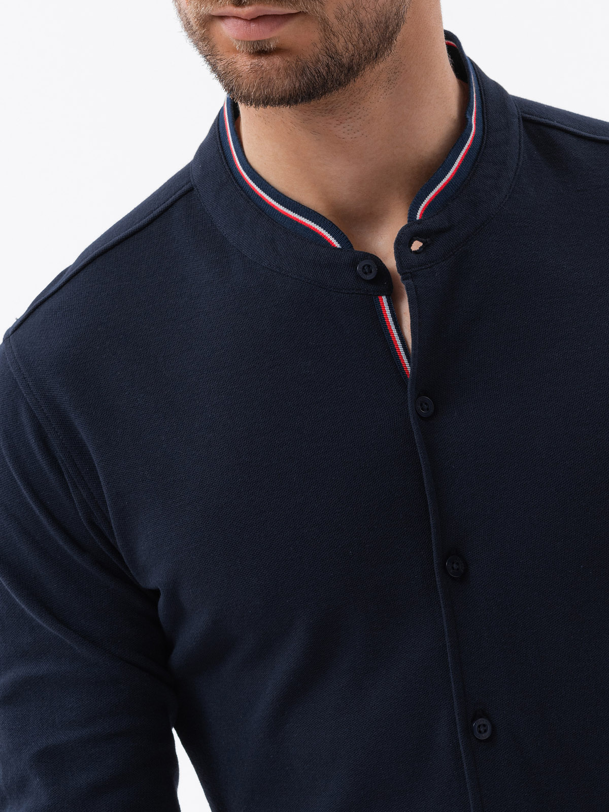Meeste pikkade varrukatega särk püstkraega Ombre Clothing - Image 21