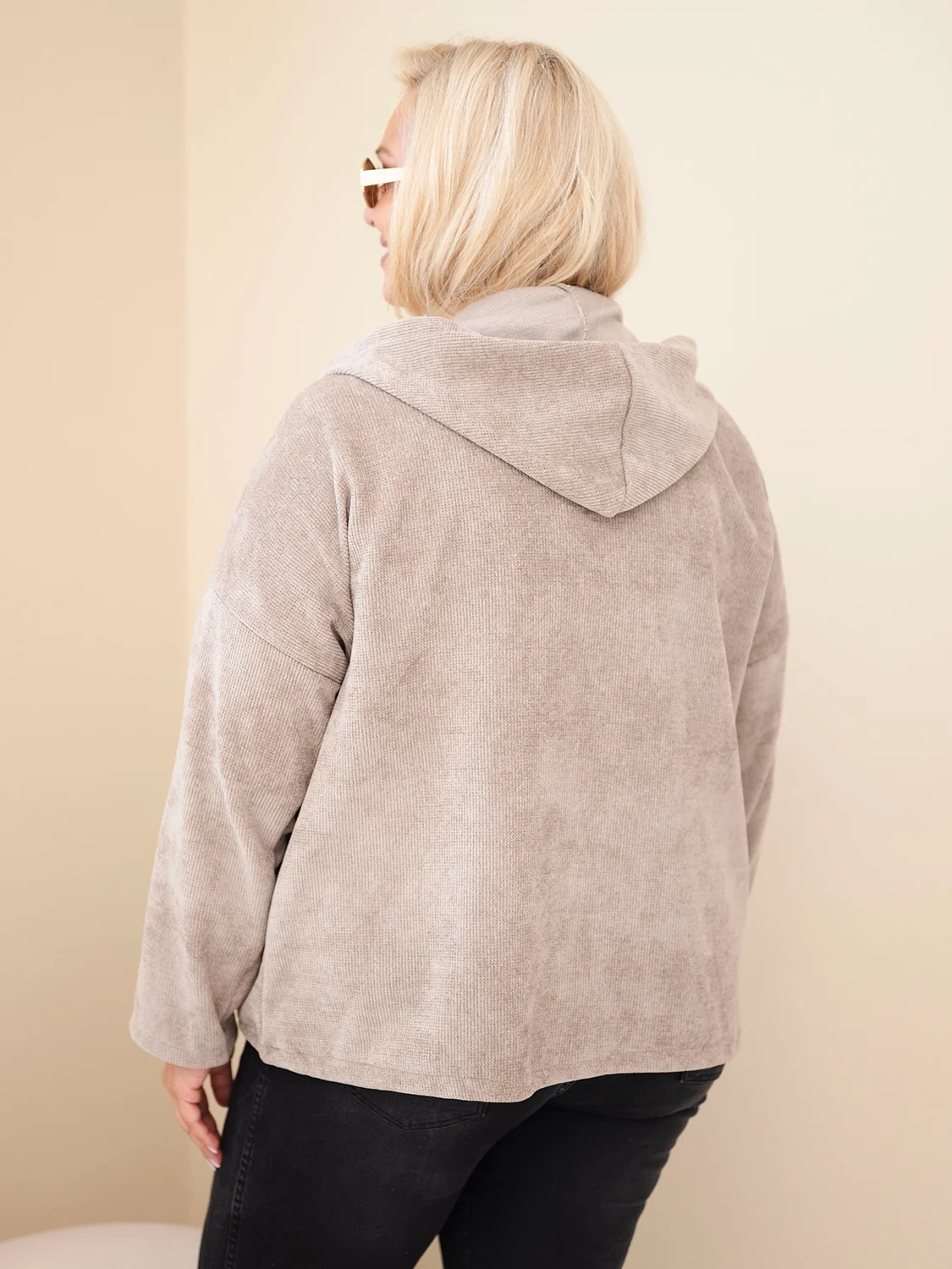 Naiste sametine lukuga kapuutsiga pusa Kesi Plus Size - Image 27