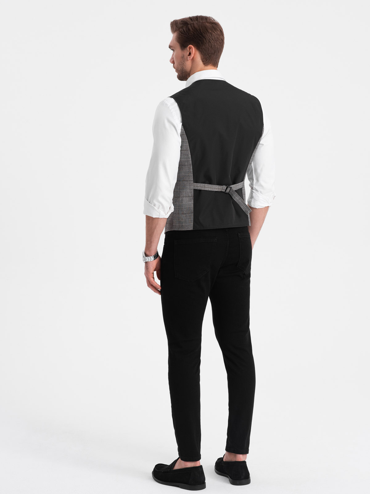 meeste vest ilma reväärideta peene tšekiga - grafiit v2 om-blzv-0123 - Image 6