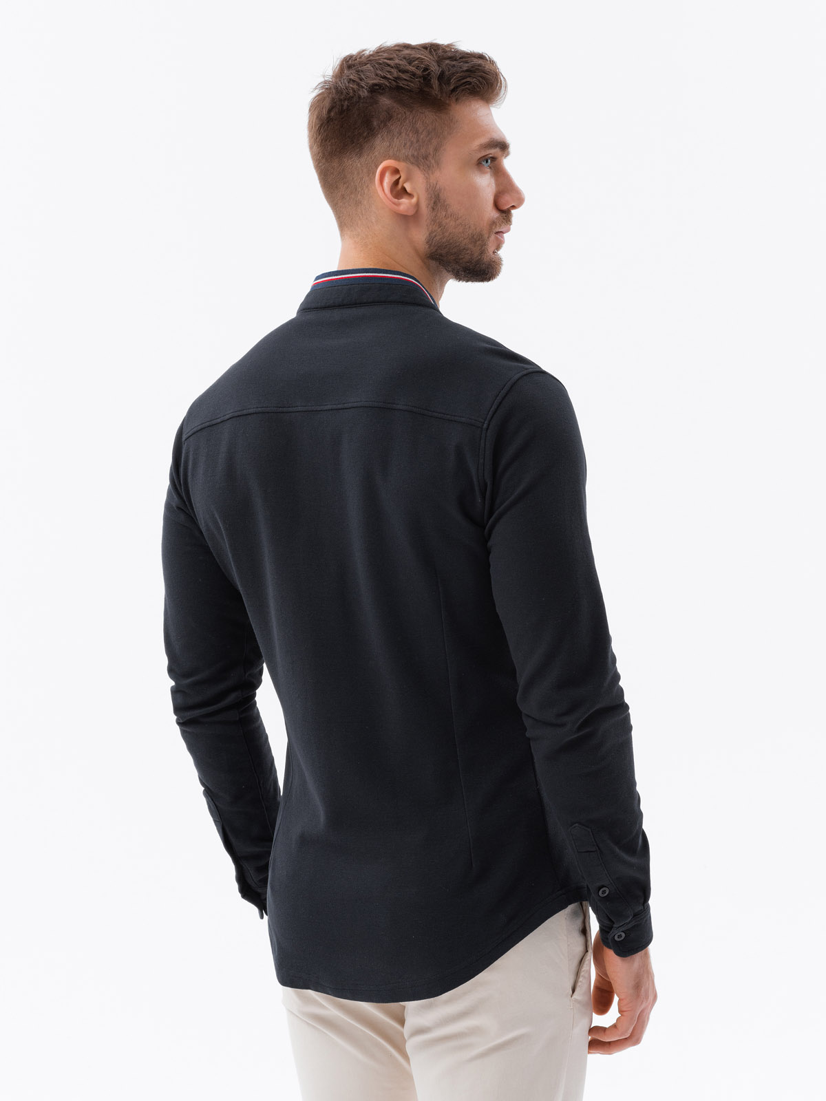Meeste pikkade varrukatega särk püstkraega Ombre Clothing - Image 13