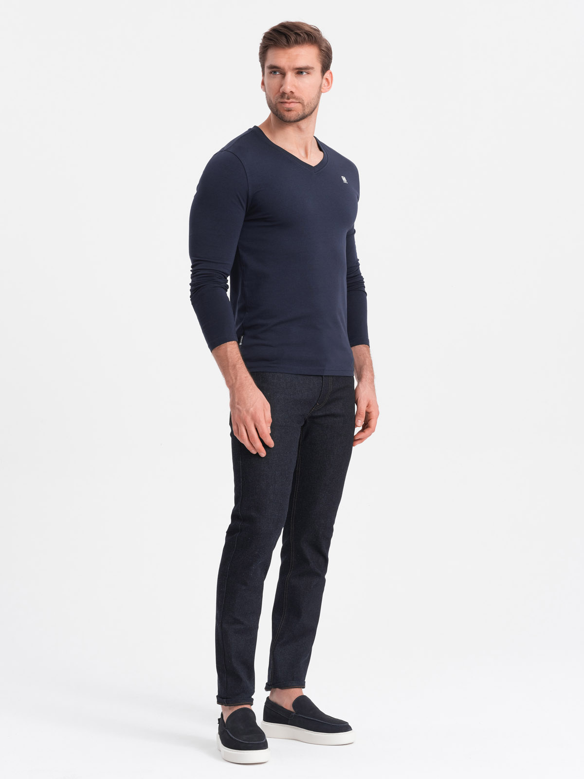 Meeste pikkade varrukatega V-kaelusega särk Ombre Clothing - Image 13