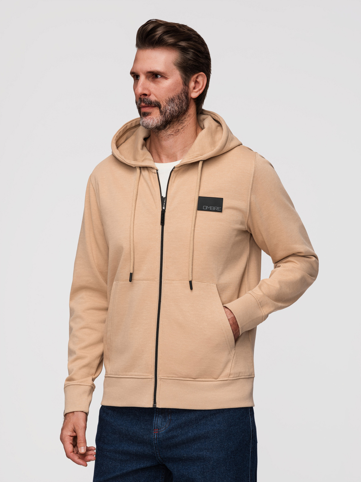 Meeste tõmblukuga kapuutsiga dressipluus Ombre Clothing - Image 11