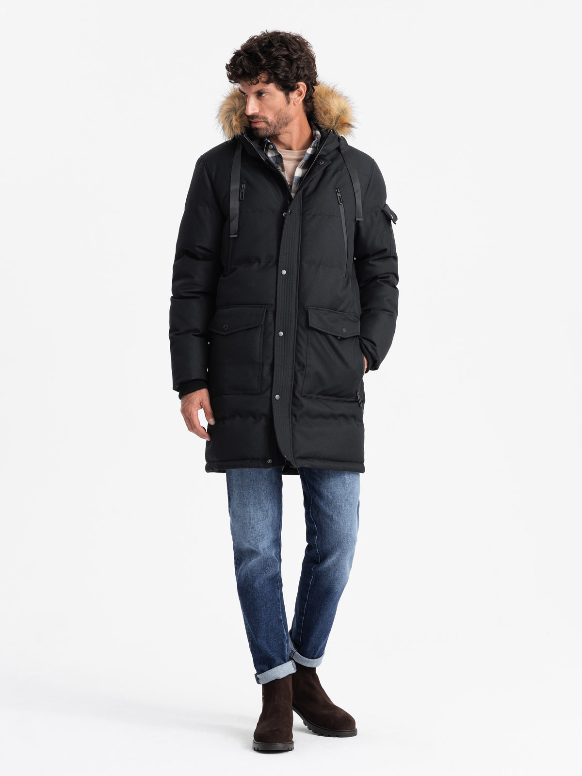 Ombre Clothing meeste talvejope kapuutsiga - Image 18