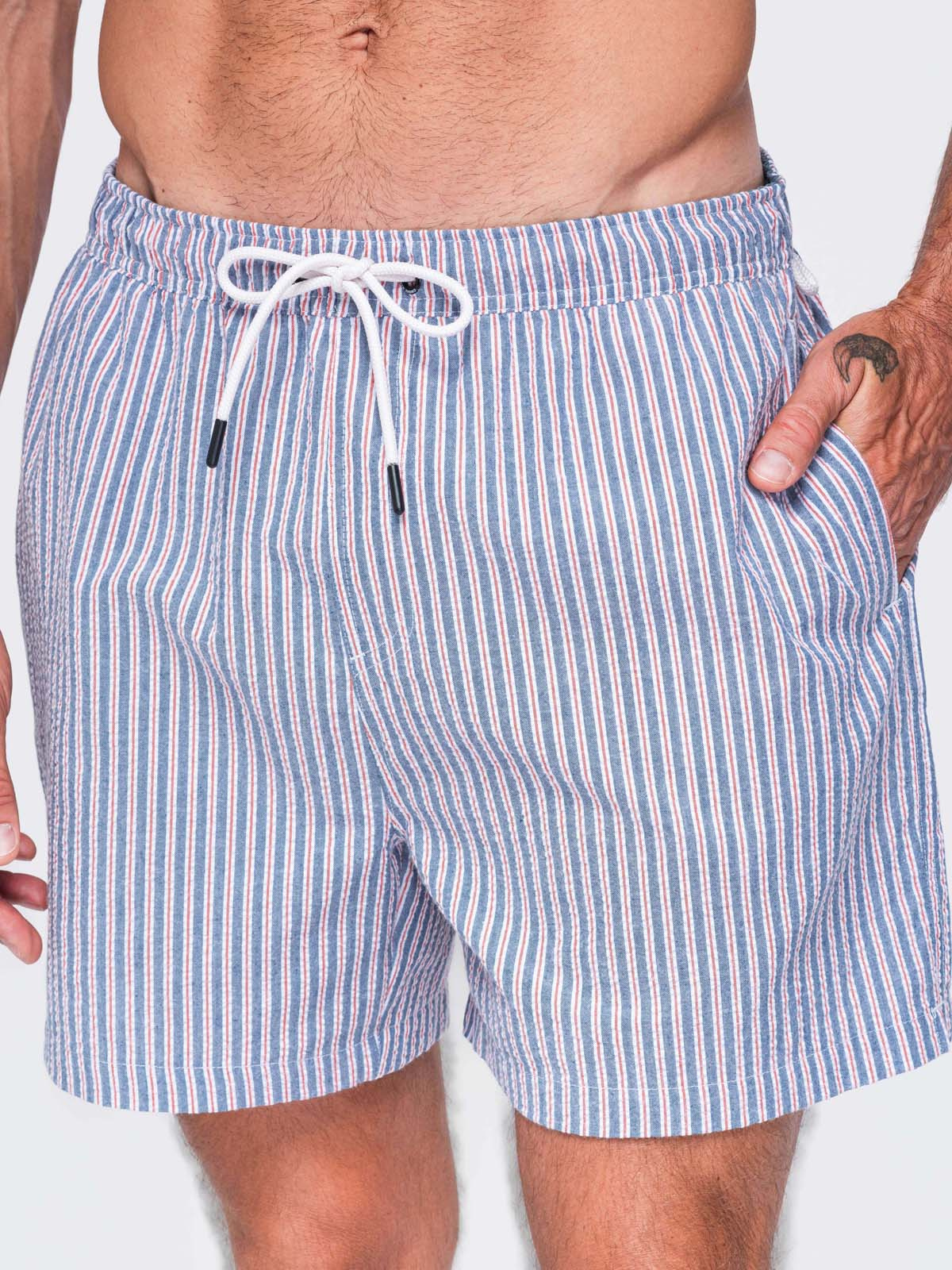 Meeste triibulised ujumispüksid Ombre Clothing seersucker-kangast - Image 3