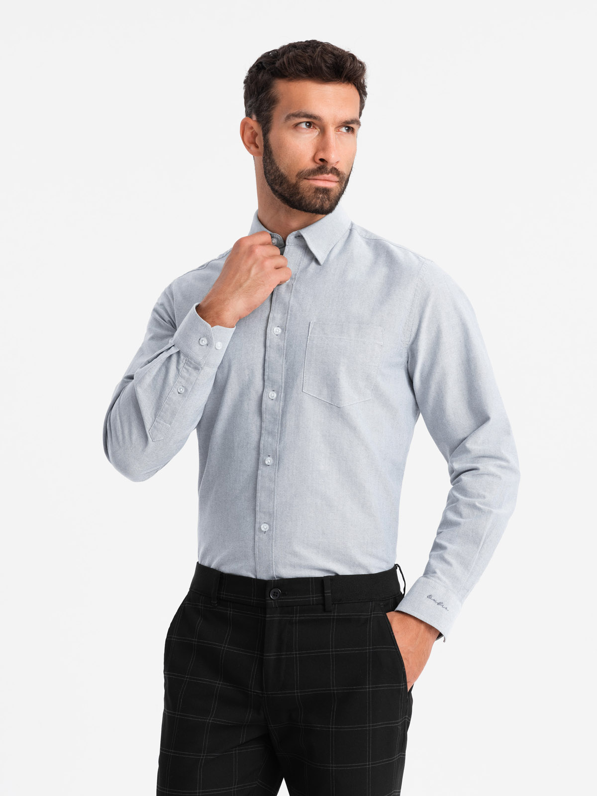 Ombre Clothing meeste pikkade käistega puuvillane triiksärk - Image 11